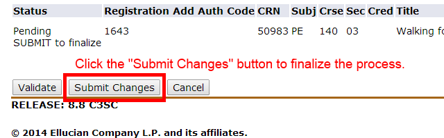 Image showing to click the "Submit Changes" button.