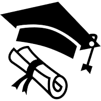 Mortarboard Cap and Diploma icon