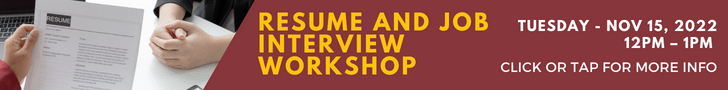 Resume and Job Interview Workshop banner