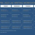 April 2023 LAC Writing Workshops