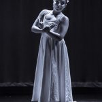 Balletic pose of Amanda Simmons.
