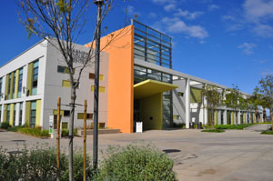A photo showing the Library Main Entrance