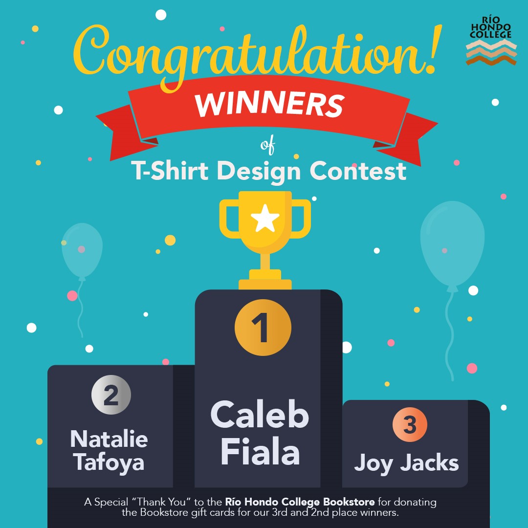 Winners, 1st place Caleb Fiala, 2nd place Natalie Tafoya, 3rd place Joy Jacks
