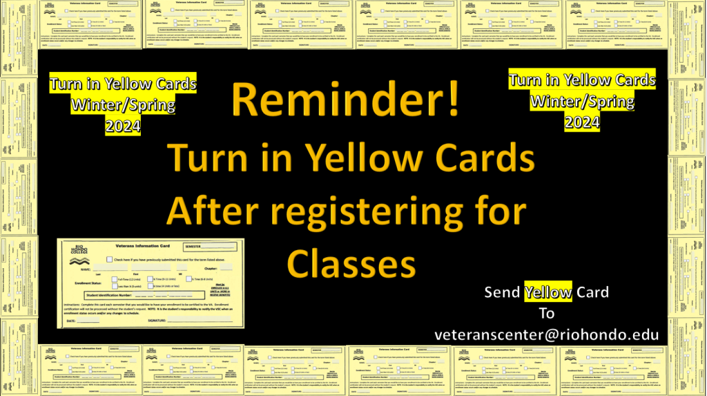 Winter/Spring yellow card reminder