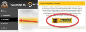 Screenshot of how to get on the waiting list within AccessRio.