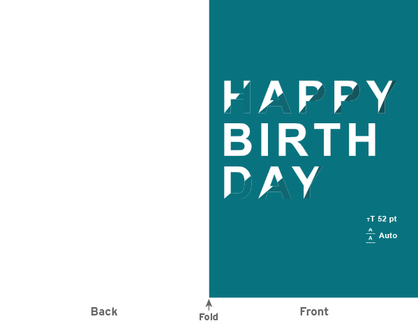 Typographic greeting card example