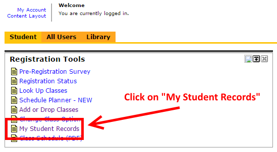 My Student Records within AccessRío