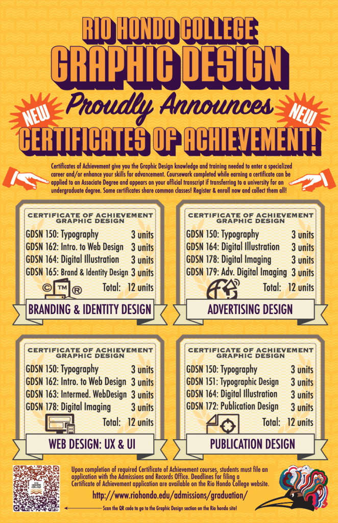 Graphic Design Certificate of Achievement flyer.