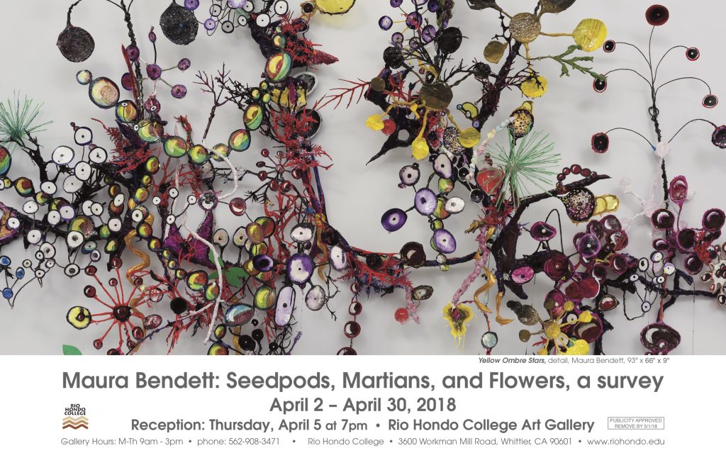 Maura Bendett: Seedpods, Martians, and Flowers, a survey poster