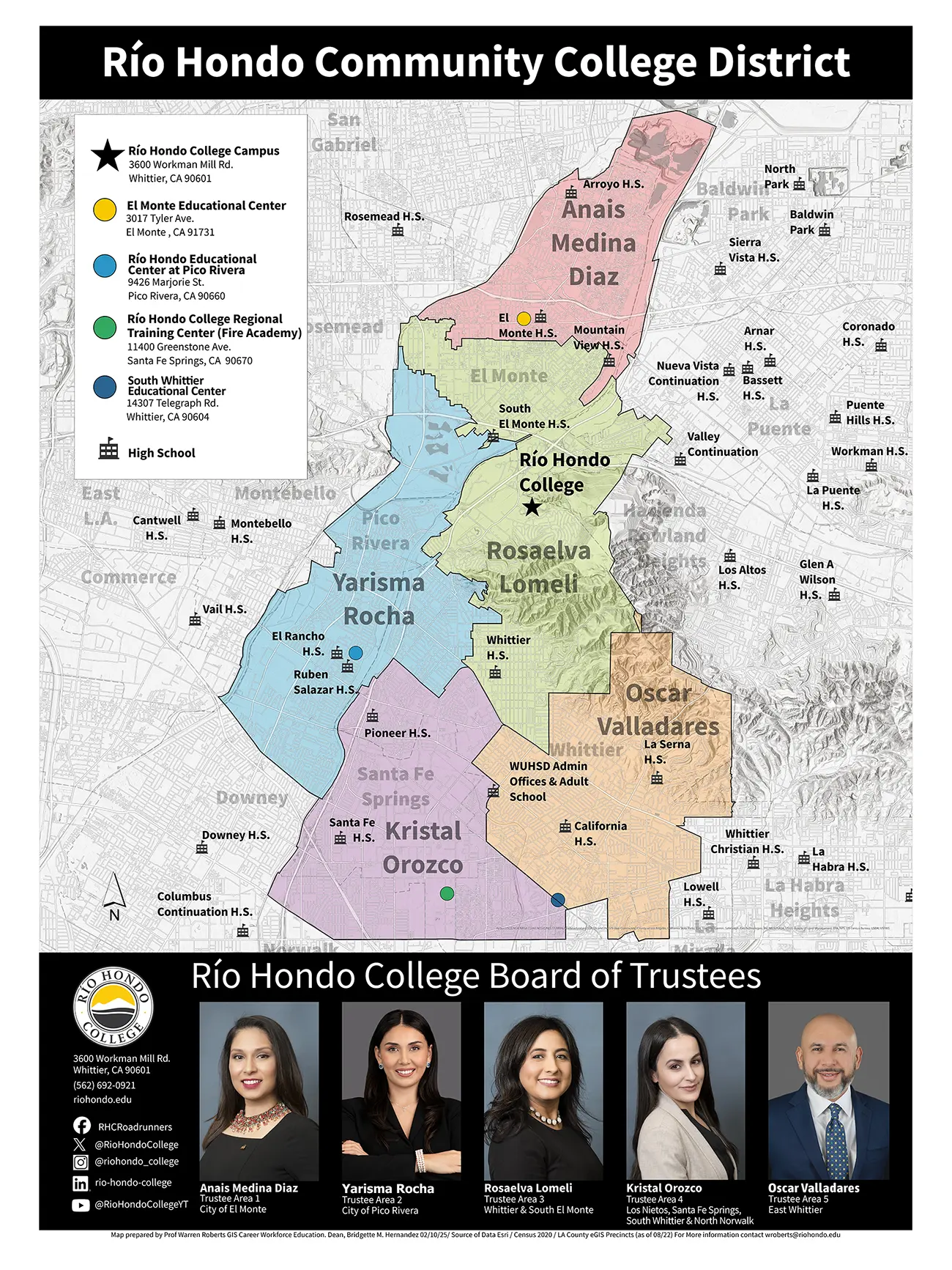 Río Hondo College Board of Trustees Area Map