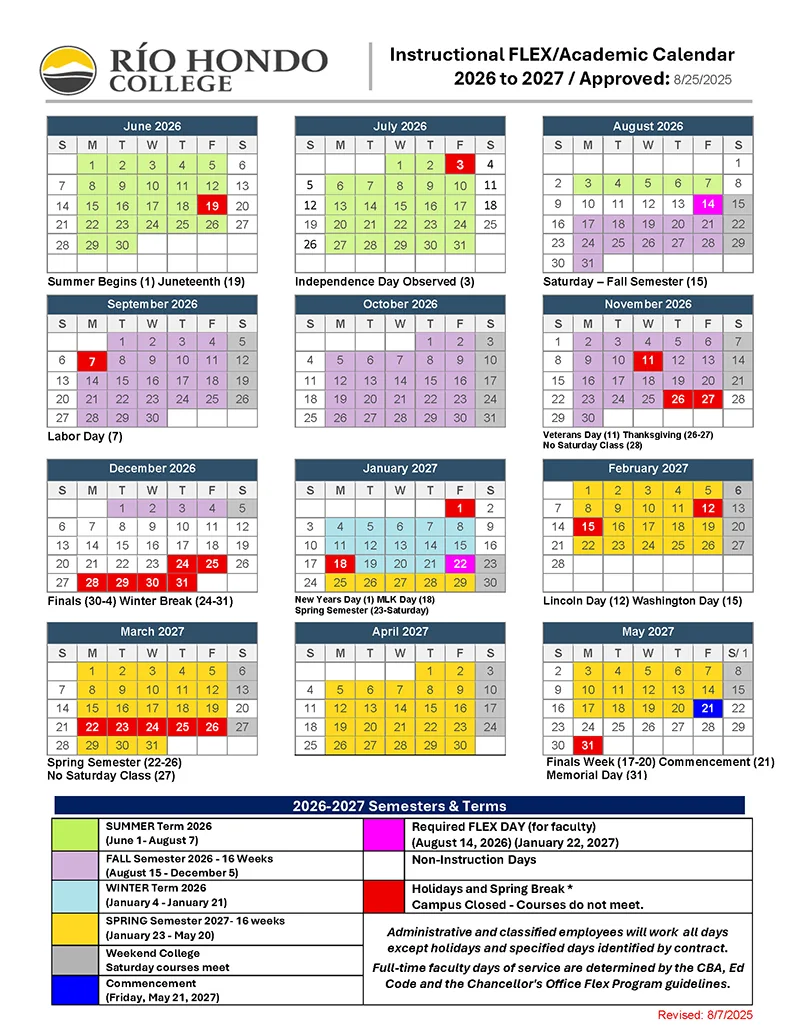 academic calendar 2026-2027