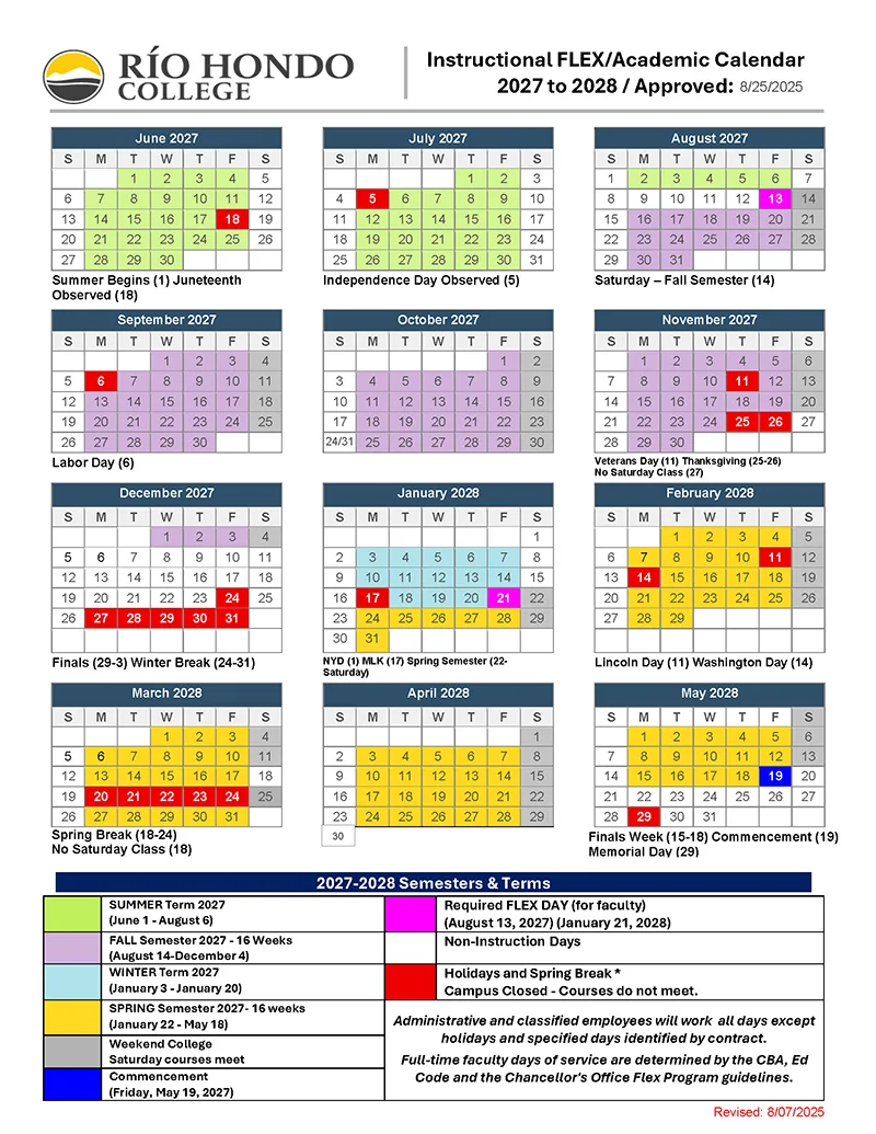 academic calendar 2027-2028