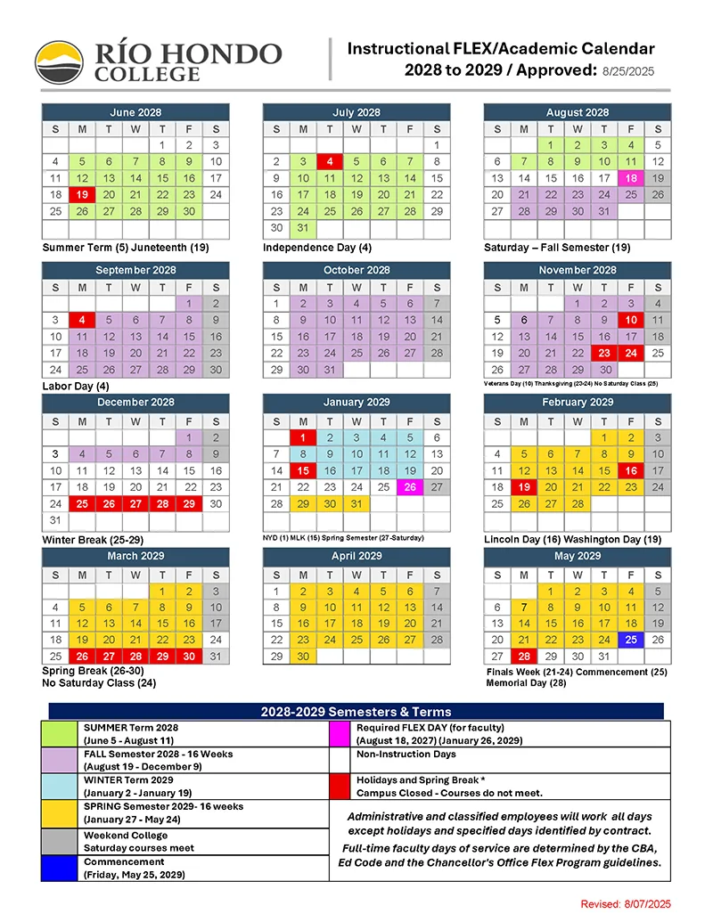 academic calendar 2028-2029