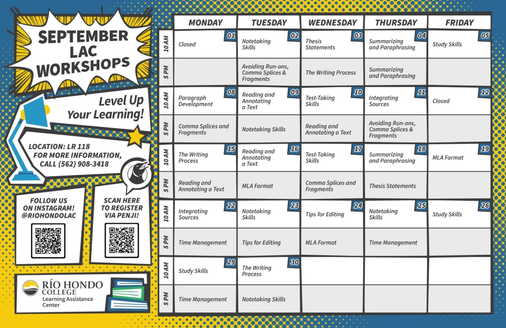LAC Workshops for September