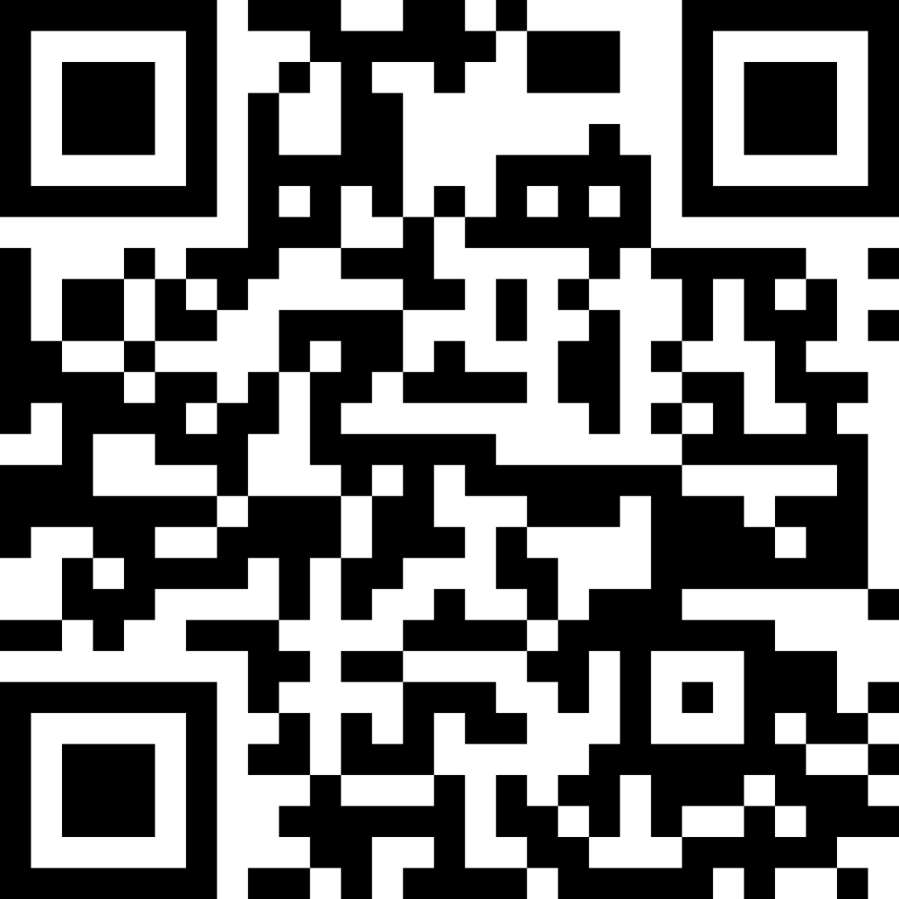 Black and white QR code with a random pixel pattern on a white background.