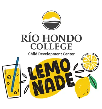 Logo for Río Hondo College Child Development Center featuring a lemon, lemon slice, lemonade glass, and the word "LEMONADE" in bold letters—capturing a taste of Rio in every detail.