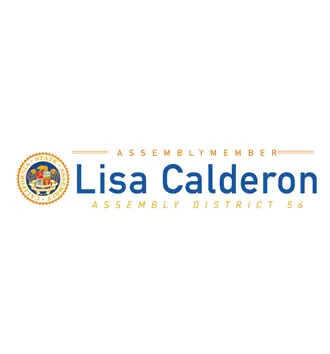 Logo for Assemblymember Lisa Calderon, Assembly District 56, featuring the California state seal on the left and her name and title on a white background, bringing a taste of Rio to this vibrant community representation.
