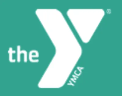 White “Y” logo with “the” on the left and “YMCA” written diagonally on the right, displayed on a teal background.