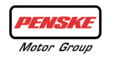 Penske Motor Group logo with “PENSKE” in red uppercase letters and “Motor Group” in black text below, all within a rectangular border.
