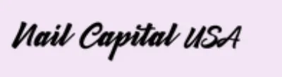 Black cursive text on a light background reads “Nail Capital USA.”.