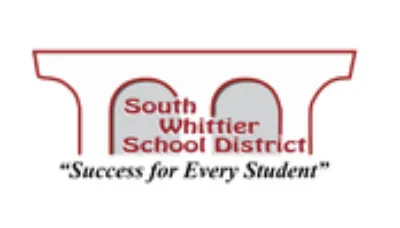 South Whittier School District logo with slogan “Success for Every Student” below an arch design.